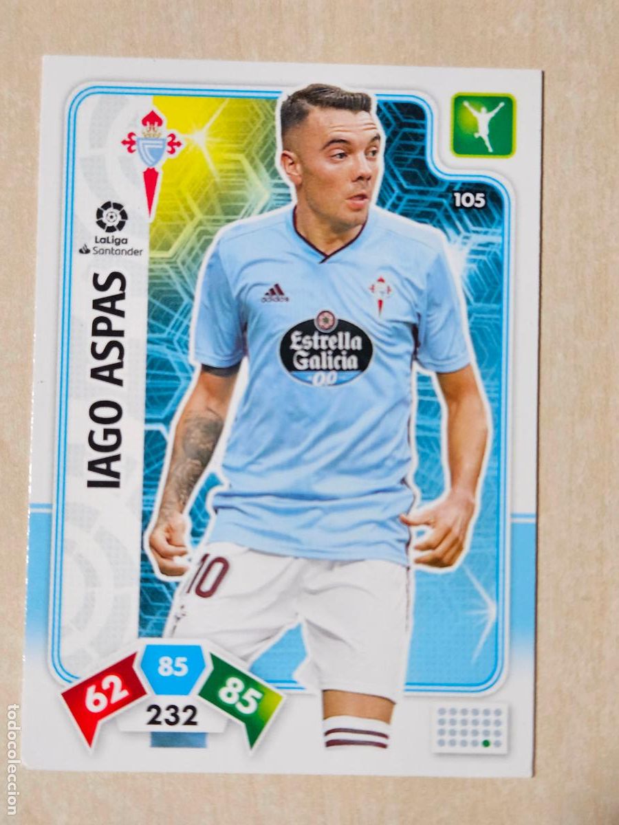 Cromos de f&uacute;tbol: FICHA N&ordm; 105 IAGO ASPAS - ADRENALYN 19 20 - PANINI 2019 - 20 - CROMO - REAL CELTA