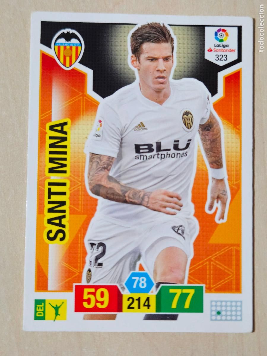 Fu&szlig;ball-Sticker: FICHA N&ordm; 323 SANTI MINA - ADRENALYN 18 19 - PANINI 2018 - 19 - CROMO - VALENCIA