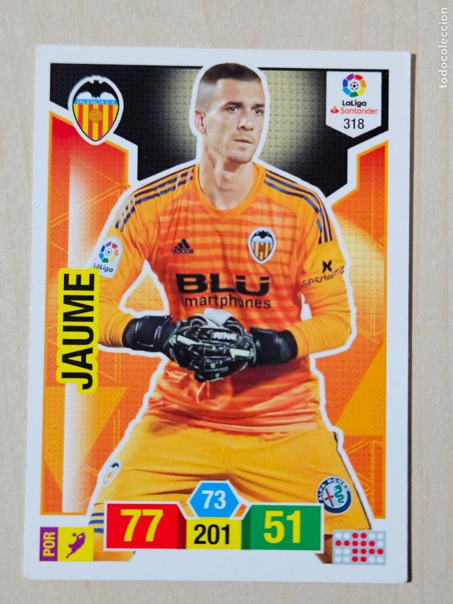 Football Stickers: FICHA N&ordm; 318 JAUME - ADRENALYN 18 19 - PANINI 2018 - 19 - CROMO - VALENCIA