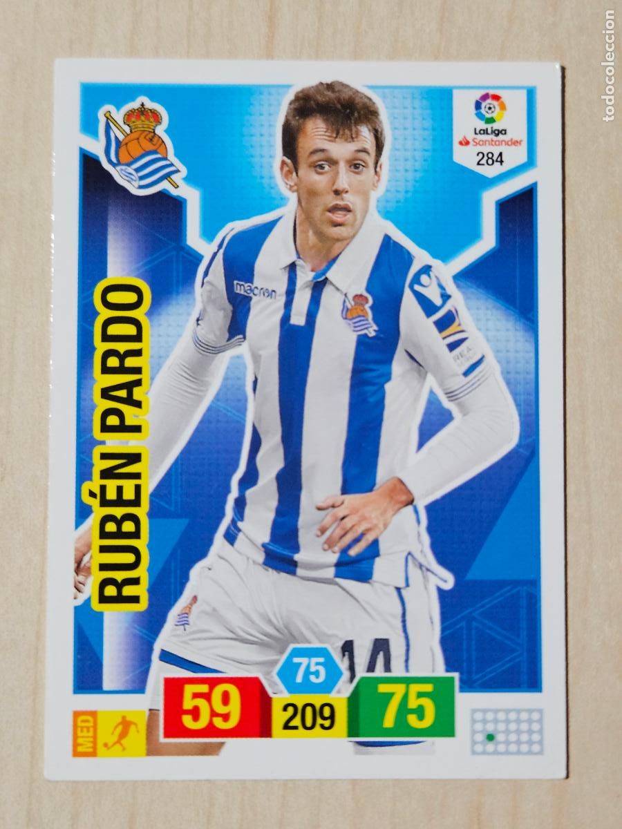 Cromos de f&uacute;tbol: FICHA N&ordm; 284 RUBEN PARDO - ADRENALYN 18 19 - PANINI 2018 - 19 - CROMO - REAL SOCIEDAD