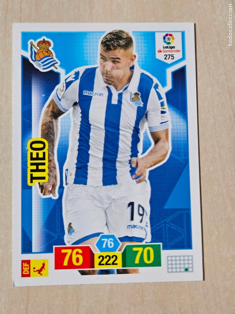 Cromos de f&uacute;tbol: FICHA N&ordm; 275 THEO - ADRENALYN 18 19 - PANINI 2018 - 19 - CROMO - REAL SOCIEDAD