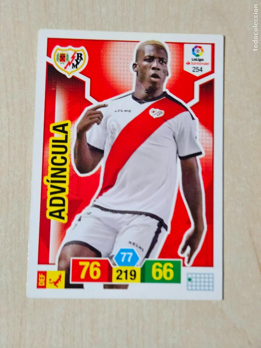 Cromos de f&uacute;tbol: FICHA N&ordm; 254 ADVINCULA - ADRENALYN 18 19 - PANINI 2018 - 19 - CROMO - RAYO VALLECANO
