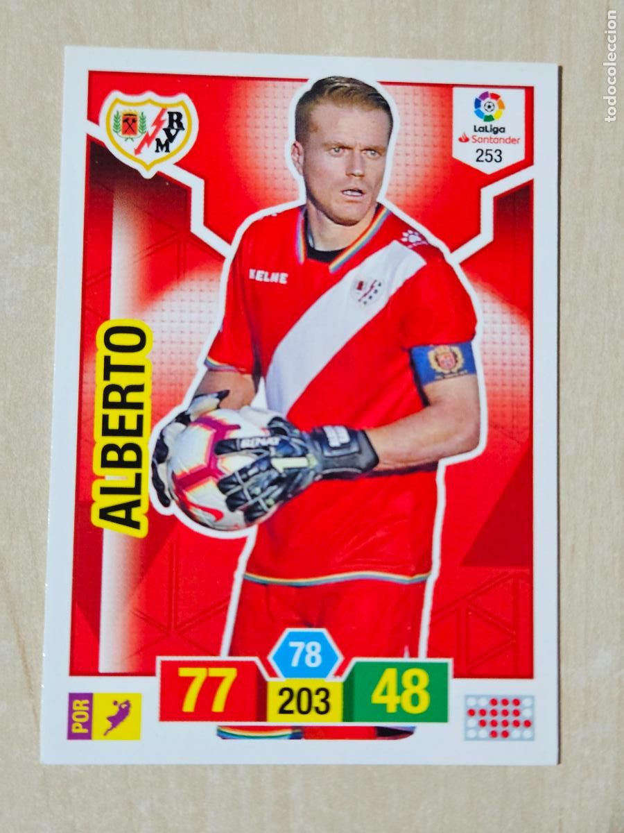 Cromos de f&uacute;tbol: FICHA N&ordm; 253 ALBERTO - ADRENALYN 18 19 - PANINI 2018 - 19 - CROMO - RAYO VALLECANO