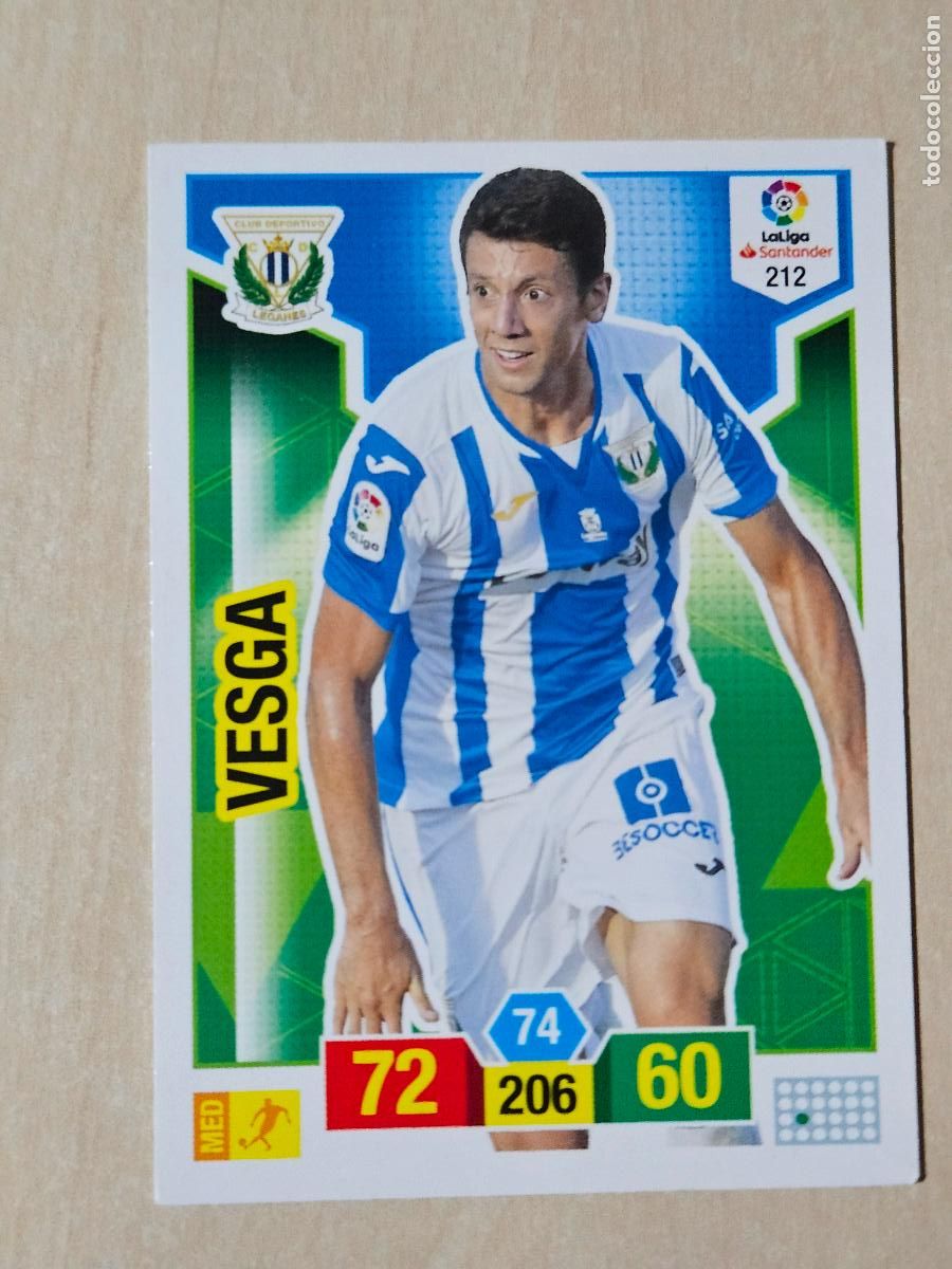 Cromos de f&uacute;tbol: FICHA N&ordm; 212 VESGA - ADRENALYN 18 19 - PANINI 2018 - 19 - CROMO - LEGANES