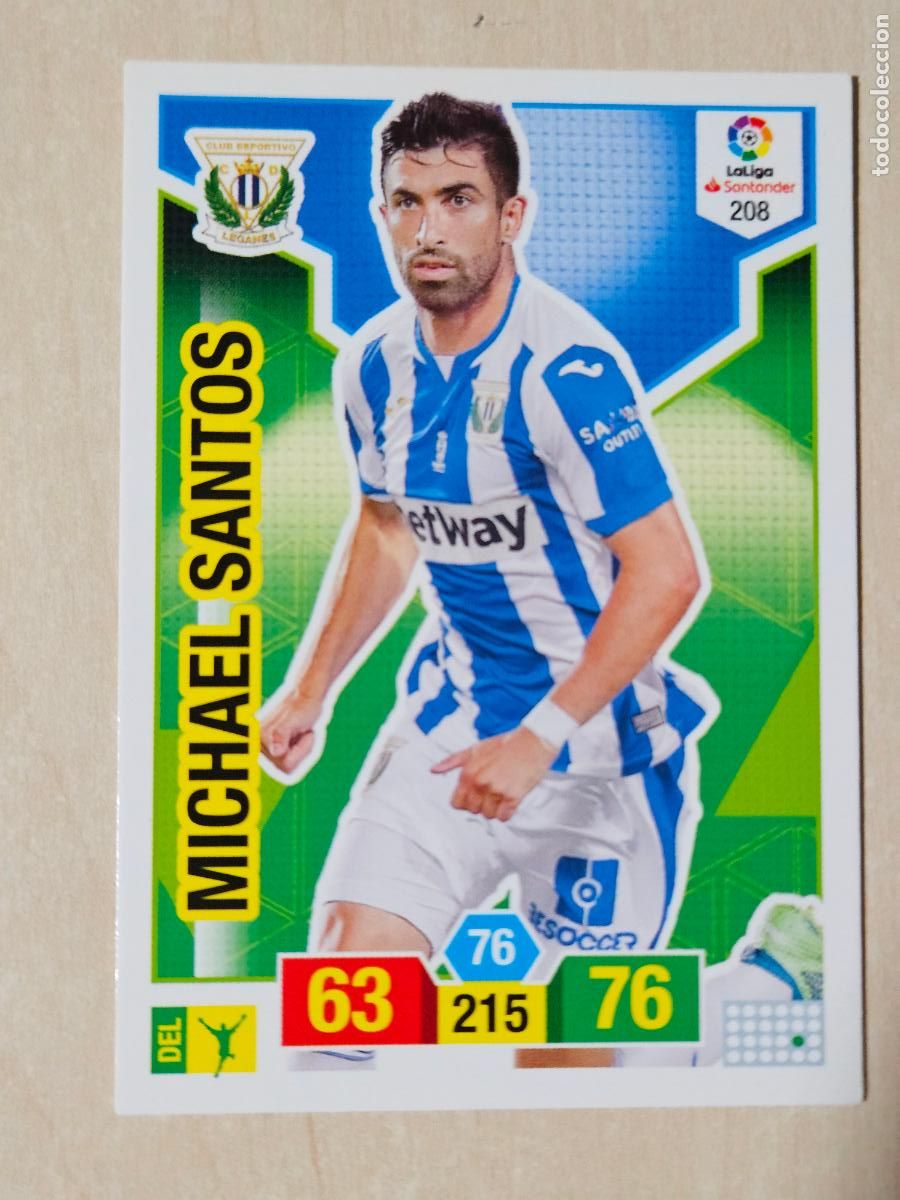 Cromos de f&uacute;tbol: FICHA N&ordm; 208 MICHAEL SANTOS - ADRENALYN 18 19 - PANINI 2018 - 19 - CROMO - LEGANES