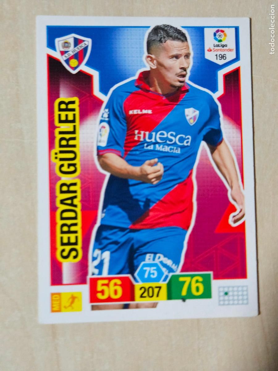 Cromos de f&uacute;tbol: FICHA N&ordm; 196 SERDAR GURLER - ADRENALYN 18 19 - PANINI 2018 - 19 - CROMO - HUESCA