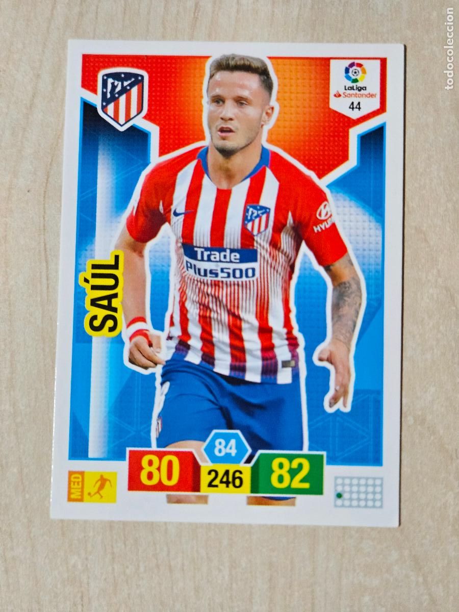 Cromos de f&uacute;tbol: FICHA N&ordm; 44 SAUL - ADRENALYN 18 19 - PANINI 2018 - 19 - CROMO - ATLETICO DE MADRID