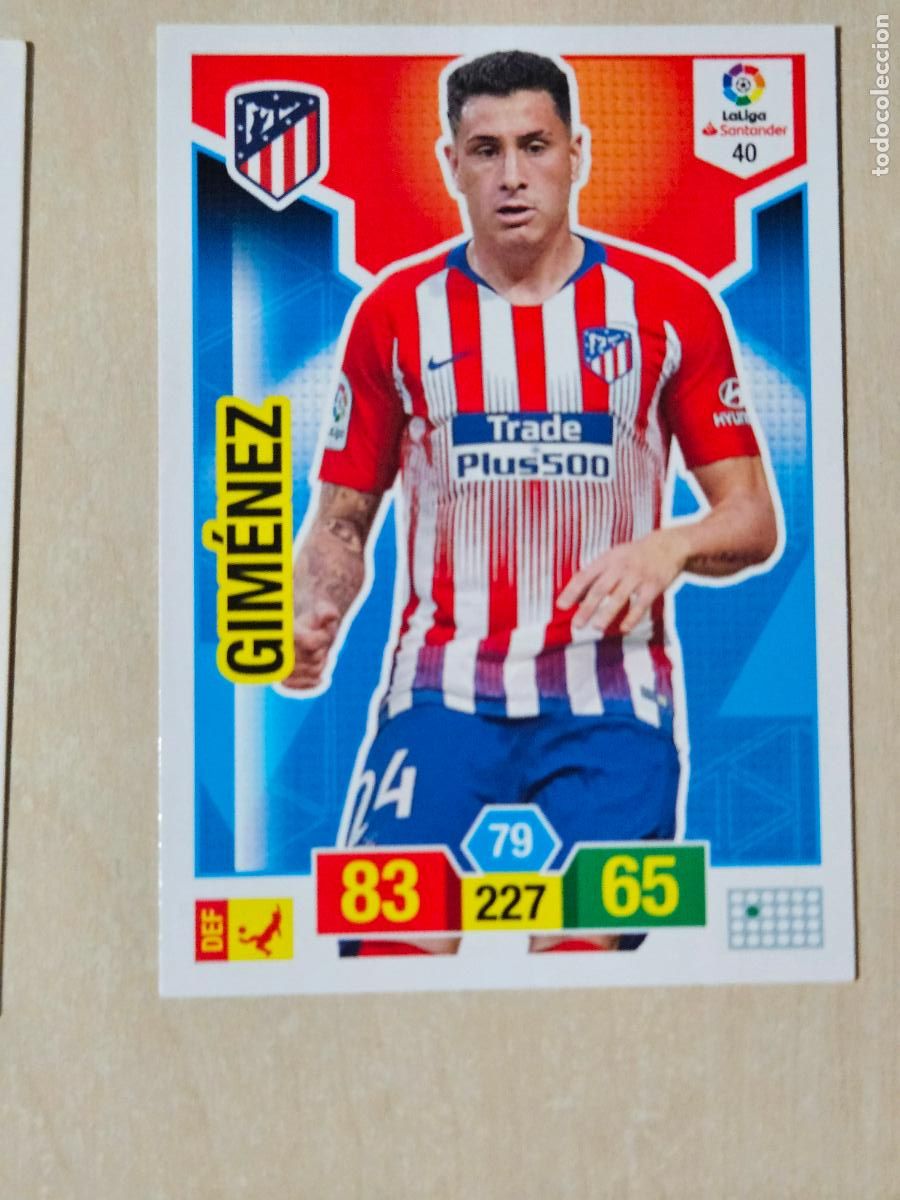 Cromos de f&uacute;tbol: FICHA N&ordm; 40 GIMENEZ - ADRENALYN 18 19 - PANINI 2018 - 19 - CROMO - ATLETICO DE MADRID