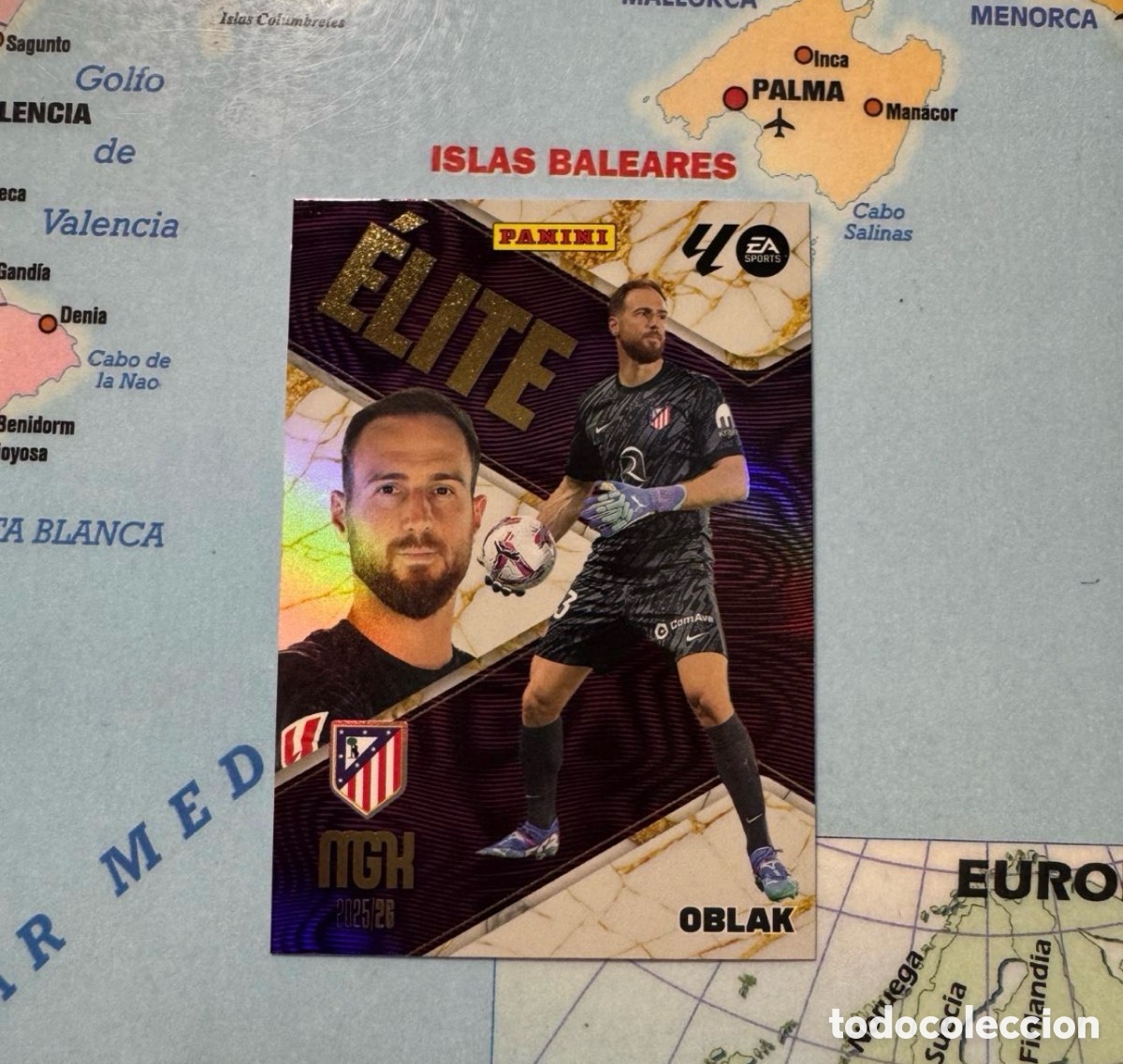 Cromos de f&uacute;tbol: Oblak elite n&uacute;mero 14 Del Atl&eacute;tico de Madrid megacracks 25-26 2025-2026