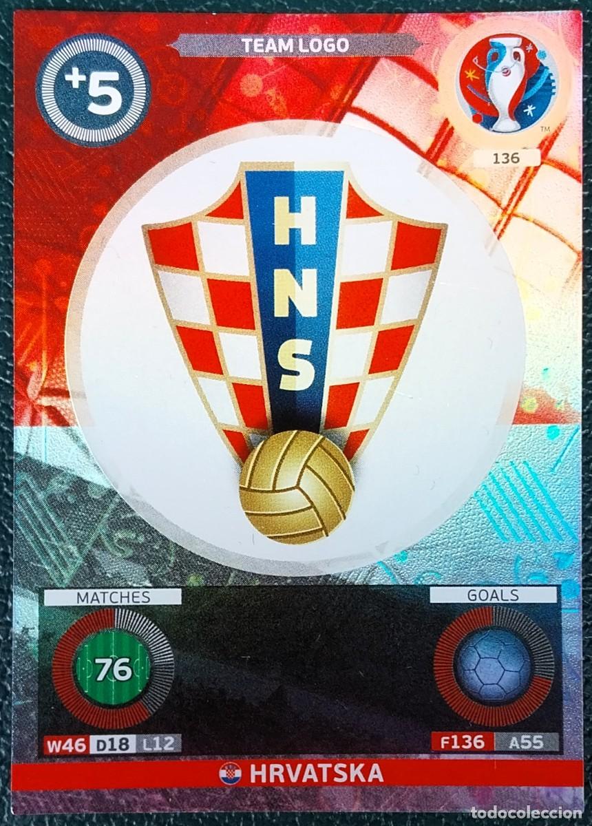 Cromos de f&uacute;tbol: 136 ESCUDO CROACIA FICHAS ALBUM ADRENALYN XL EUROCOPA FRANCIA 2016