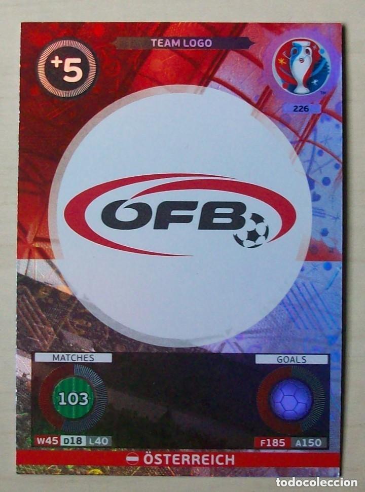 Cromos de f&uacute;tbol: 226 ESCUDO AUSTRIA FICHAS ALBUM ADRENALYN XL EUROCOPA FRANCIA 2016