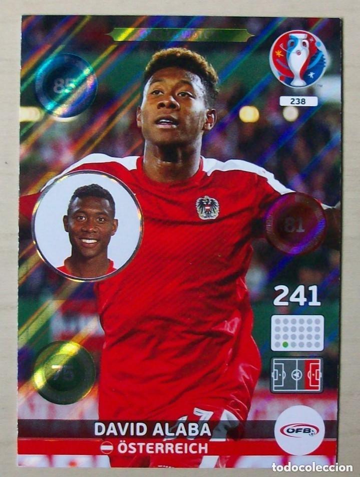Cromos de f&uacute;tbol: 238 DAVID ALABA AUSTRIA FICHAS ALBUM ADRENALYN XL EUROCOPA FRANCIA 2016