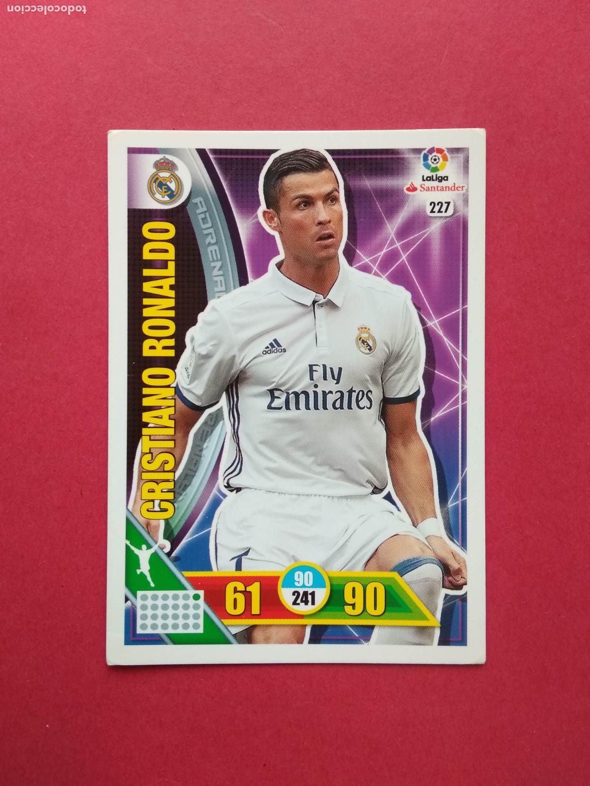 Cromos de f&uacute;tbol: PANINI ADRENALYN CROMO CARD FICHA LIGA 16 17 2016 2017 CRISTIANO RONALDO REAL MADRID N&ordm; 227