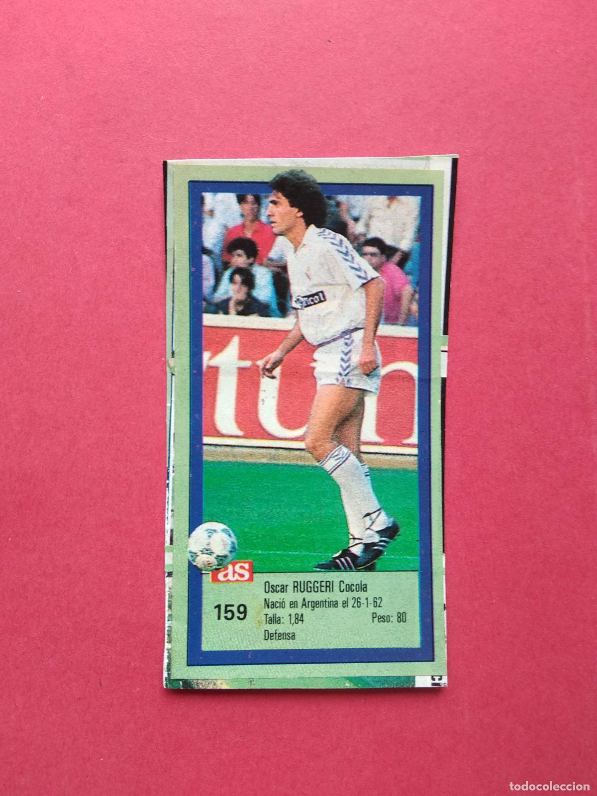 Cromos de f&uacute;tbol: DIARIO AS LOS ASES DE LA LIGA 89 90 1989 1990 CROMO RECORTADO REAL MADRID N&ordm; 159 RUGGERI