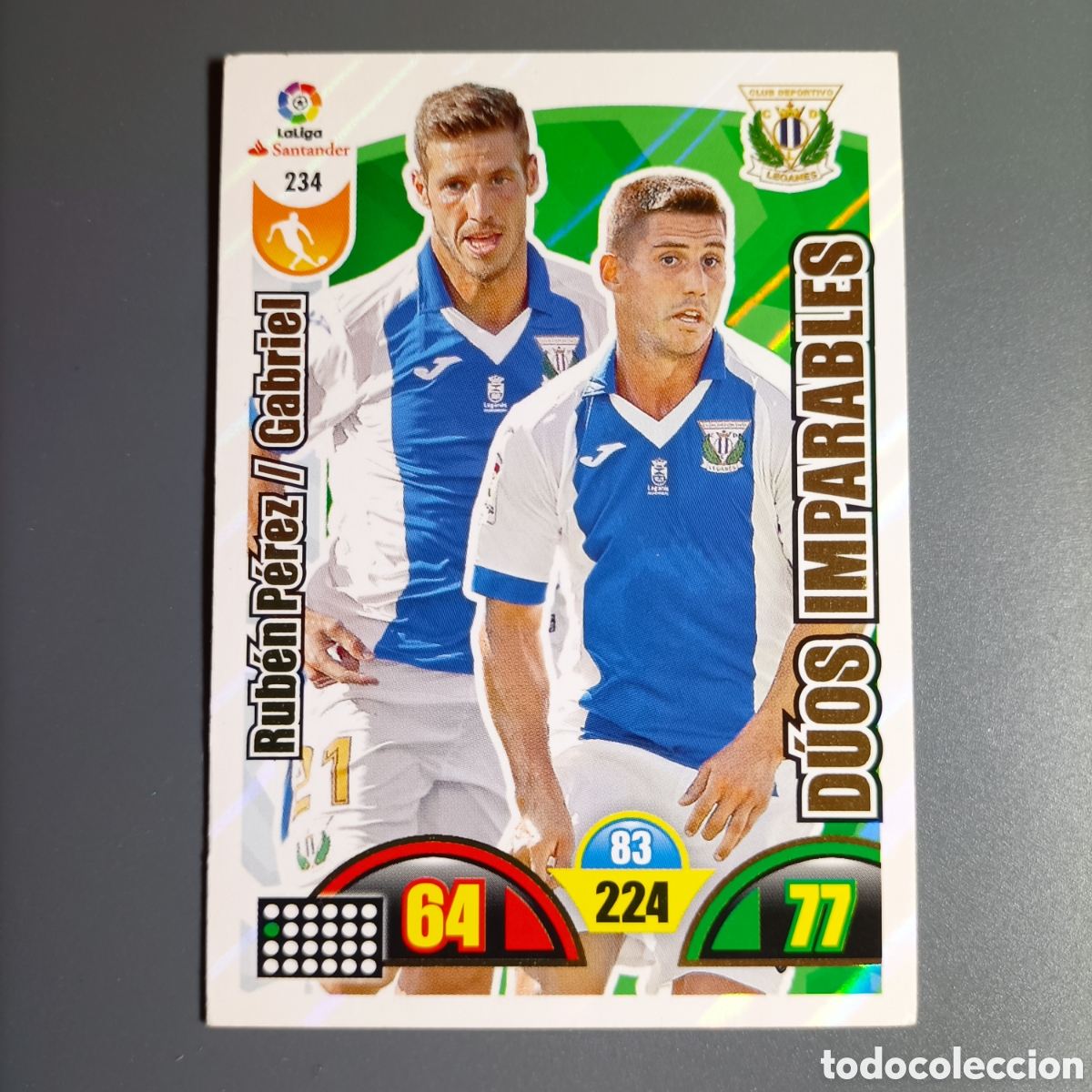 Cromos de f&uacute;tbol: ADRENALYN. LIGA 2017-2018 (LEGAN&Eacute;S) №234 DUOS IMPARABLES
