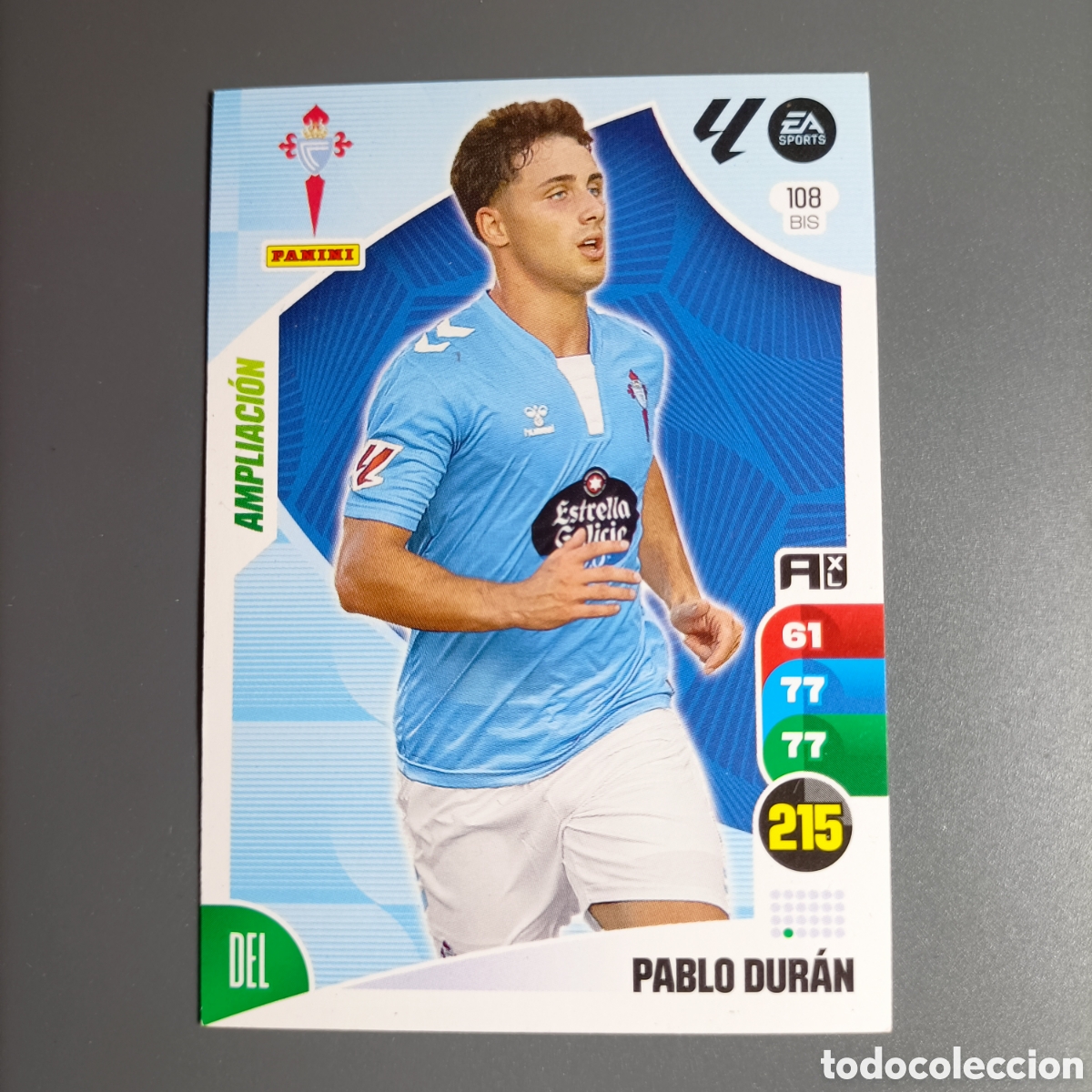 Cromos de f&uacute;tbol: ADRENALYN. LIGA 2024-2025 (CELTA) №108 BIS. PABLO DUR&Aacute;N / AMPLIACI&Oacute;N