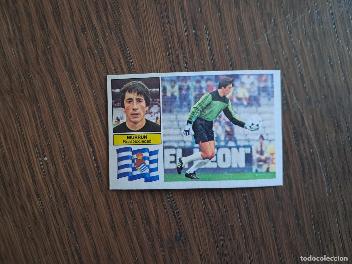 Cromos de f&uacute;tbol: cromo de futbol, ediciones Este, liga 82-83, Biurrun, Real Sociedad, sin pegar.