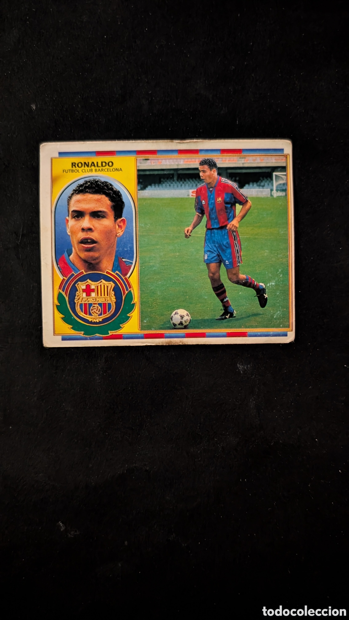 Cromos de f&uacute;tbol: RONALDO BARCELONA ROOKIE VERSION LIGA ESTE 1996/97 96 97 LEVE DESPEGADO TRASERA