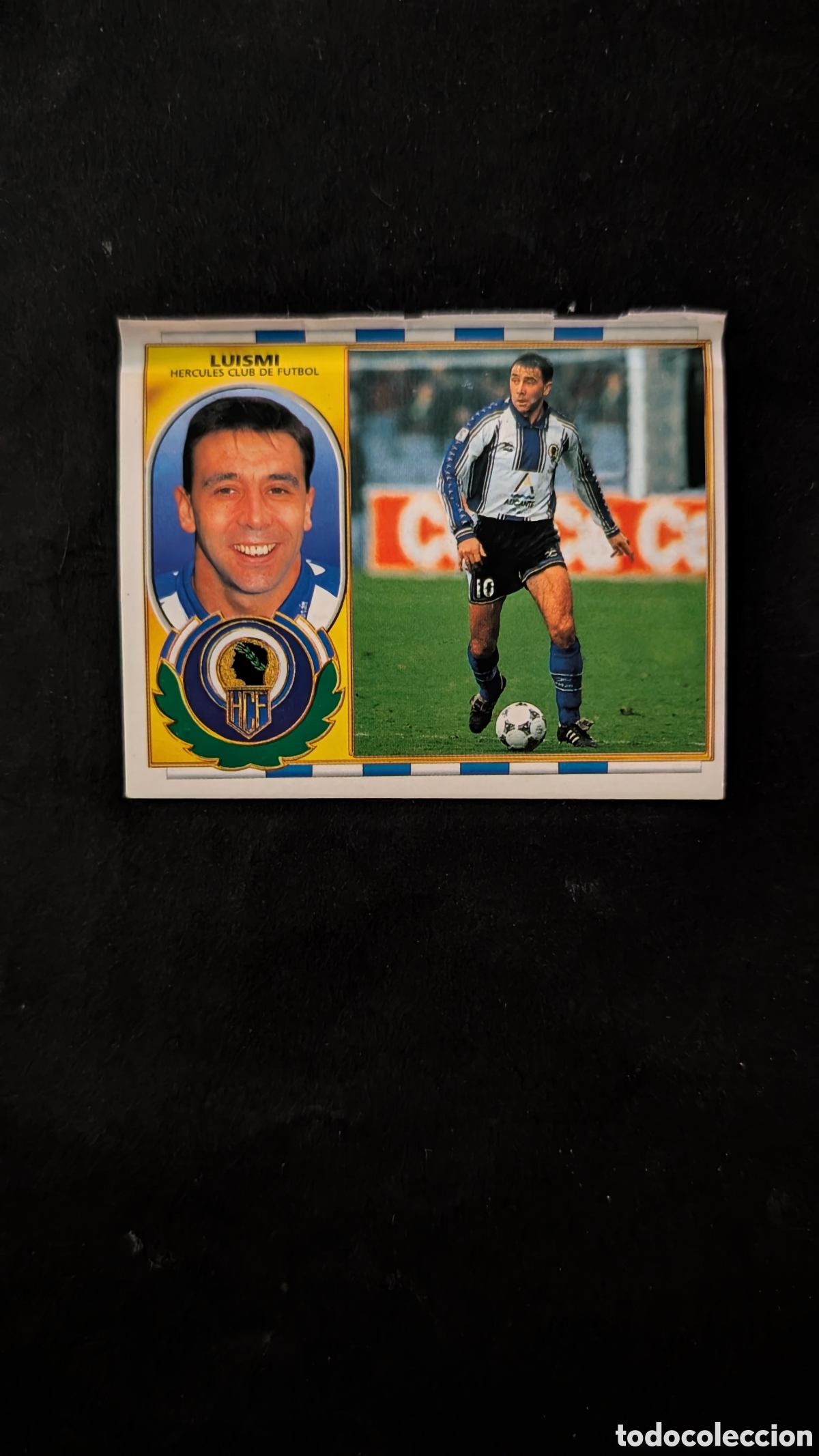Cromos de f&uacute;tbol: LUISMI HERCULES BAJA LIGA ESTE 1996/97 96 97 VENTANILLA CONSERVA TRASERA