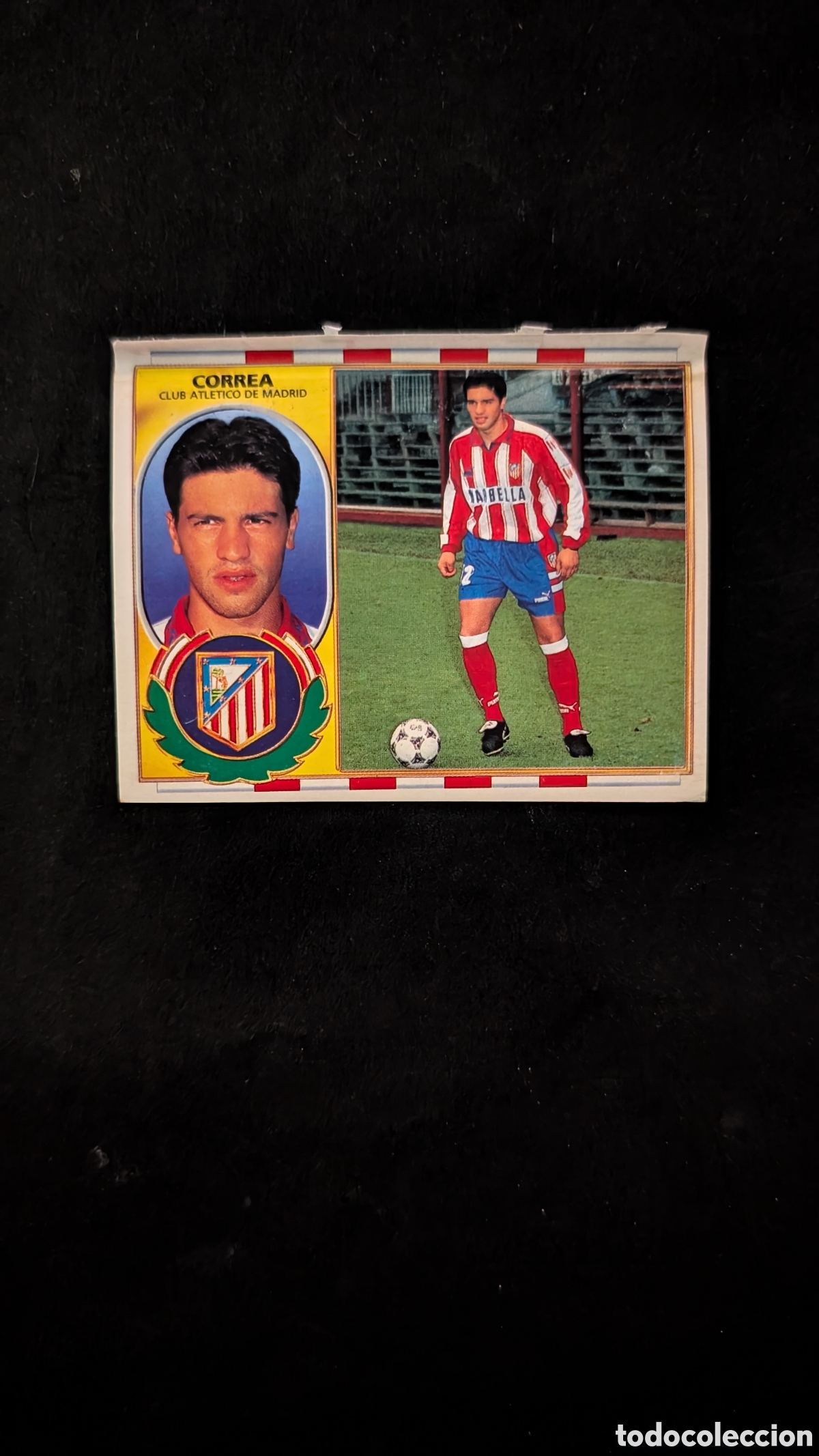 Cartes &agrave; collectionner de Football: CORREA ATLETICO MADRID BAJA LIGA ESTE 1996/97 96 97 VENTANILLA CONSERVA TRASERA