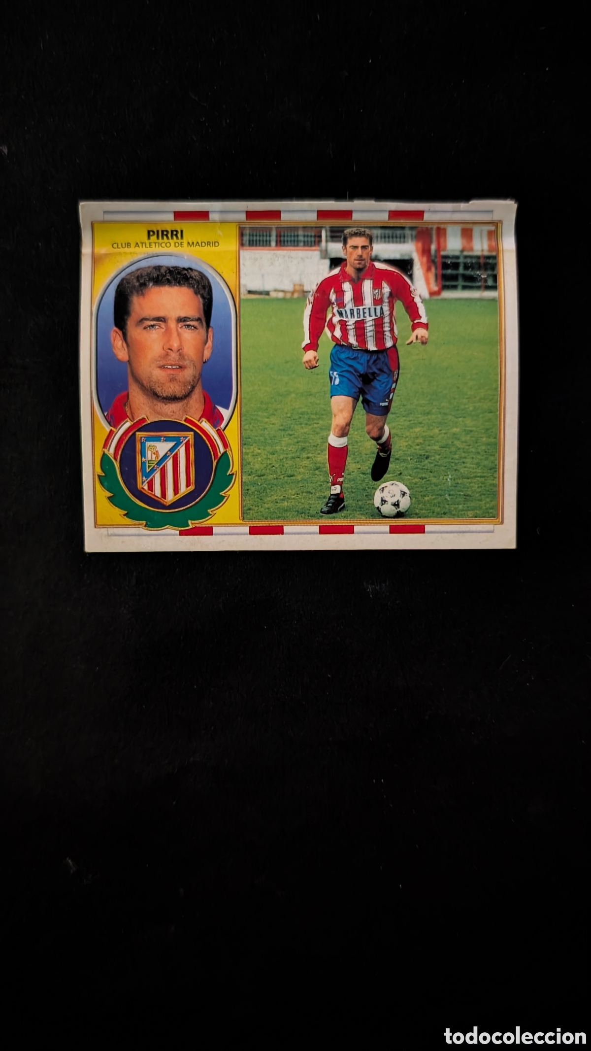 Cartes &agrave; collectionner de Football: PIRRI ATLETICO MADRID BAJA LIGA ESTE 1996/97 96 97 VENTANILLA CONSERVA TRASERA