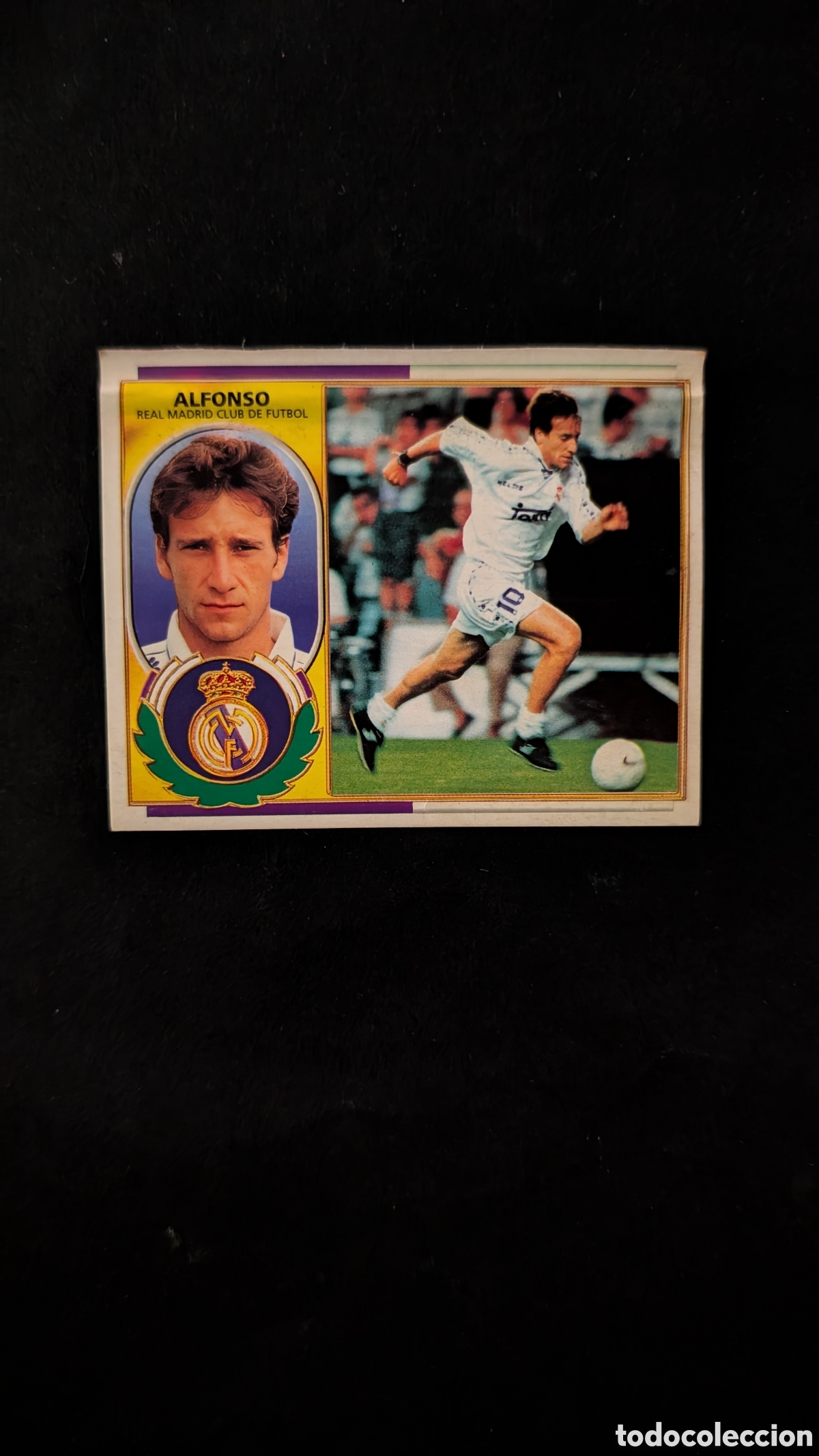 Cromos de f&uacute;tbol: ALFONSO REAL MADRID VERSION BAJA LIGA ESTE 1996/97 96 97 VENTANILLA CONSERVA TRASERA