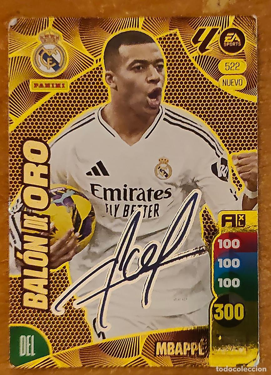 Cromos de f&uacute;tbol: MBAPPE NUEVO BAL&Oacute;N DE ORO FIRMADO ADRENALYN 24 25 2024 2025 REAL MADRID