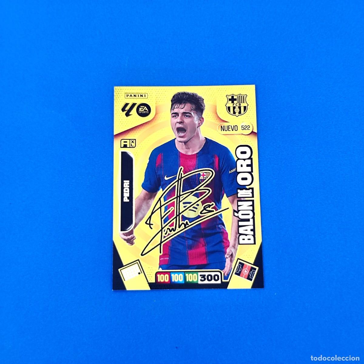 Cromos de f&uacute;tbol: Adrenalyn 2025 2026 / 25 26 Nuevo Bal&oacute;n de Oro Pedri firmada 522 Barcelona