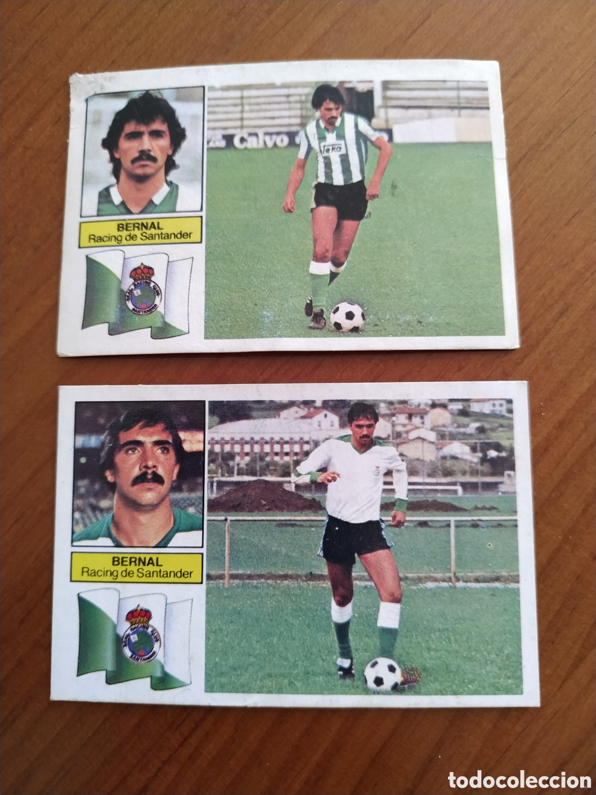 Cromos de f&uacute;tbol: 2 CROMOS BERNAL RACING DE SANTANDER VERSION EDICIONES ESTE 1982 1983 82 83 DEPEGADOS RECUPERADOS