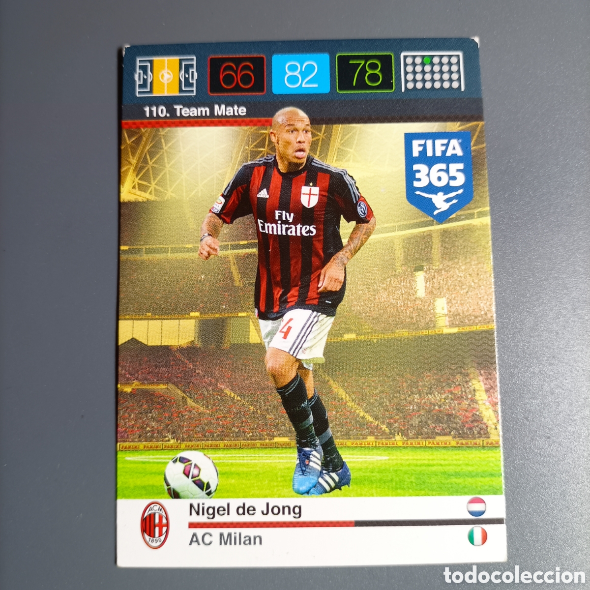 Cromos de f&uacute;tbol: CARD ADRENALYN XL FIFA 365 PANINI 2016 (AC MILAN) №110 NIGEL DE JONG