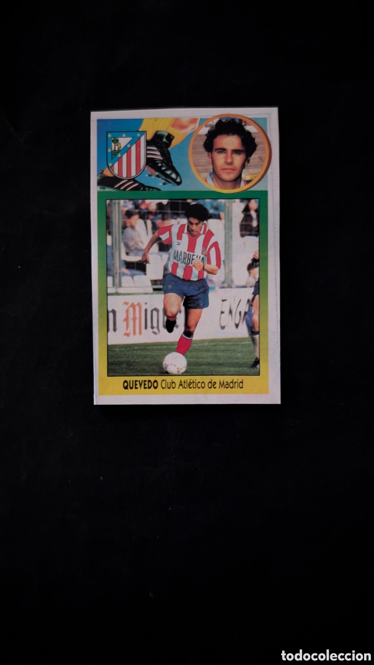 Cartes &agrave; collectionner de Football: QUEVEDO ATLETICO MADRID FICHAJE 3 LIGA ESTE 1993/94 93 94 ADHESIVO RECORTADO