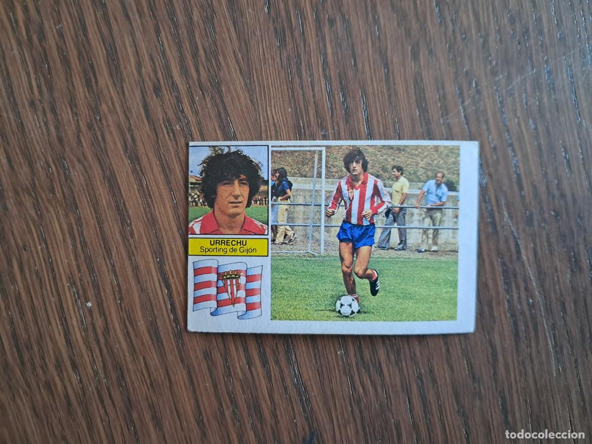 Fu&szlig;ball-Sticker: cromo de futbol, ediciones Este, liga 82-83, Urrechu, Sporting de Gij&oacute;n, sin pegar.