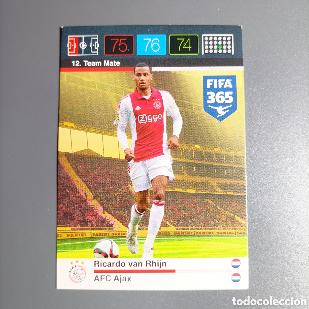 Figurine di Calcio: CARD ADRENALYN XL FIFA 365 PANINI 2016 (AFC AJAX) №12 RICARDO VAN RHIJN