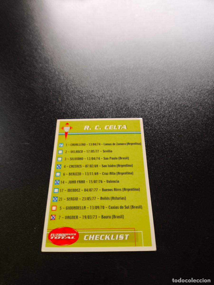 Cromos de f&uacute;tbol: CHECKLIST INDICE CELTA DE VIGO FUTBOL MATCH TOTAL LIGA 2002 2003 02 03 NO PANINI ESTE ADRENALYN