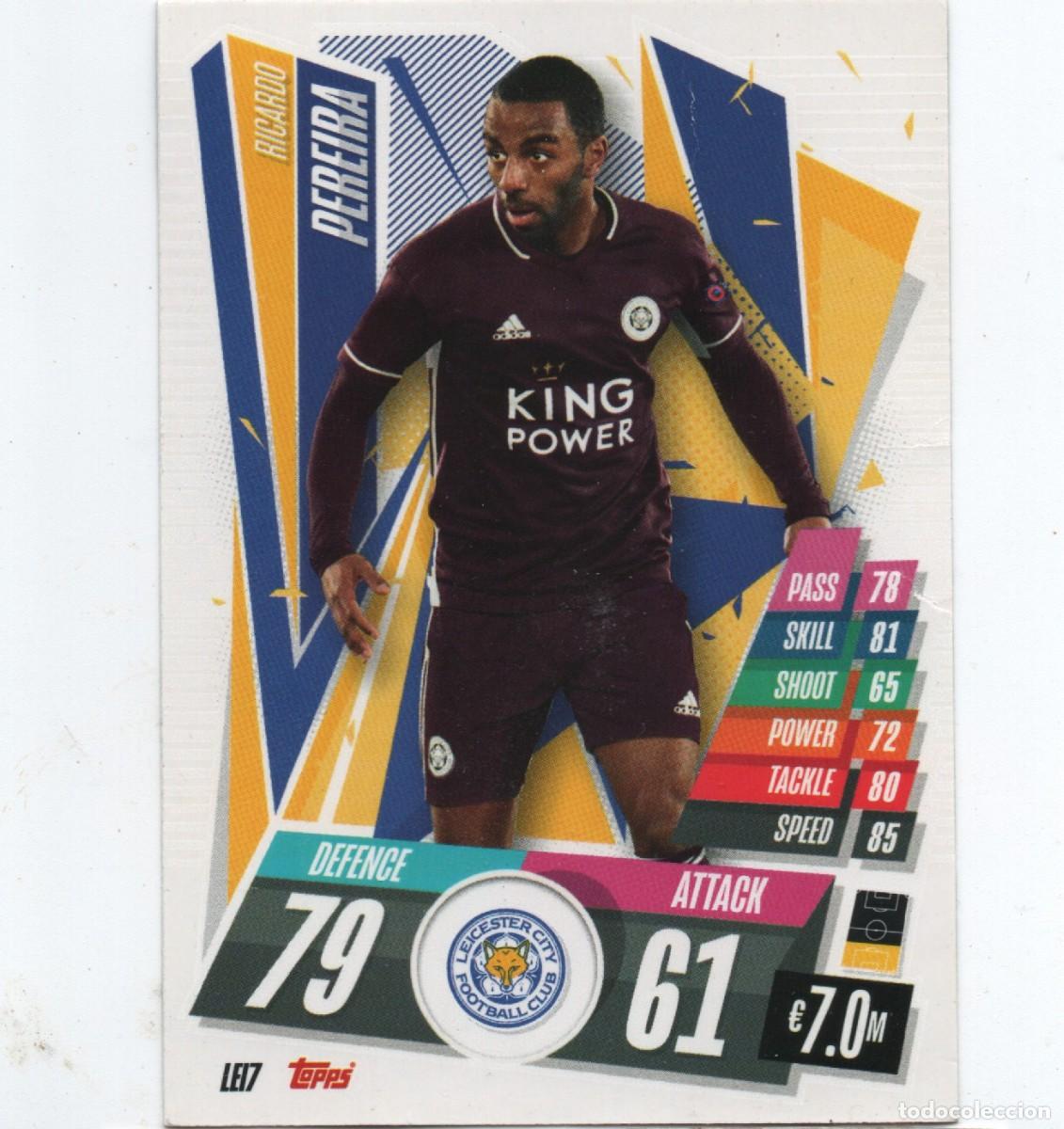 Cromos de f&uacute;tbol: TOPPS MATCH ATTAX LEI7 RICARDO PEREIRA, LEICESTER CITY, GOOD CONDITION