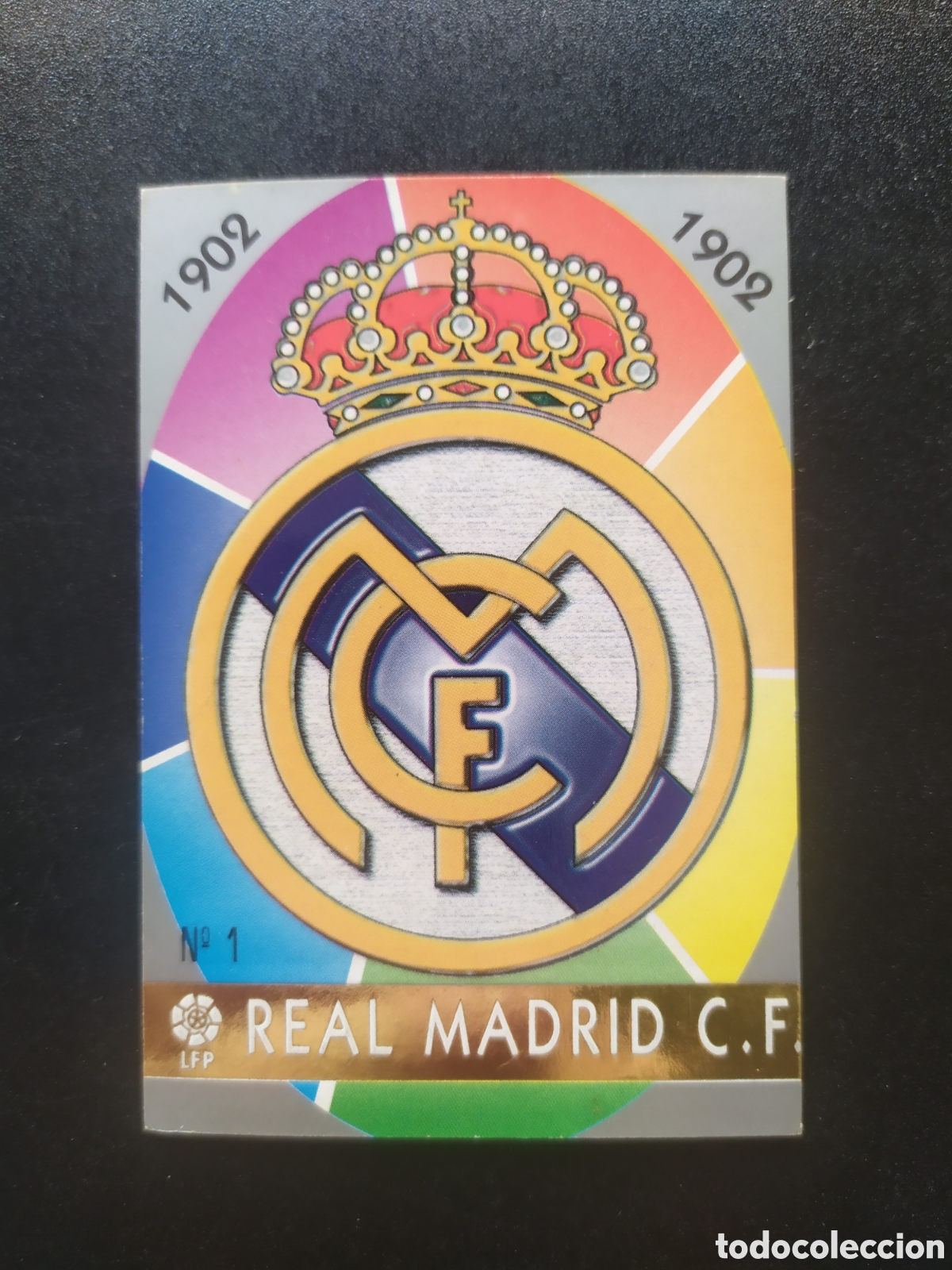 Fu&szlig;ball-Sticker: Mundicromo fichas Liga 1997 1998 97 98 escudo error n&deg; 1 Real Madrid