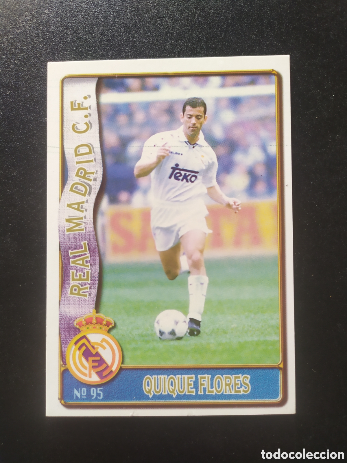 Fu&szlig;ball-Sticker: Mundicromo fichas Liga 1996 1997 96 97 Quique Flores n&deg; 95 Real Madrid