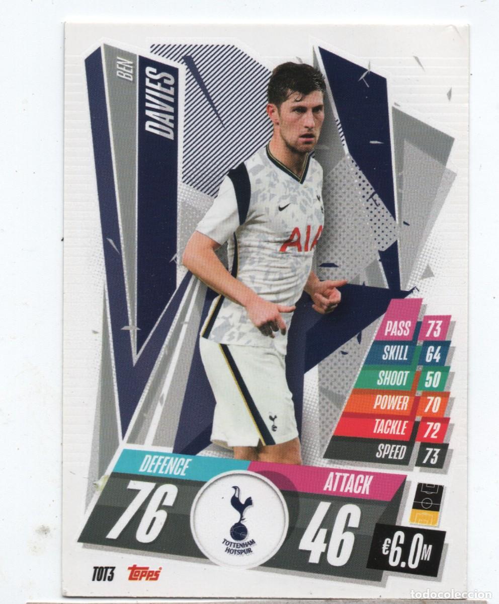 Cromos de f&uacute;tbol: TOPPS MATCH ATTAX TOT3 BEN DAVIES, TOTTENHAM HOTSPUR, GOOD CONDITION