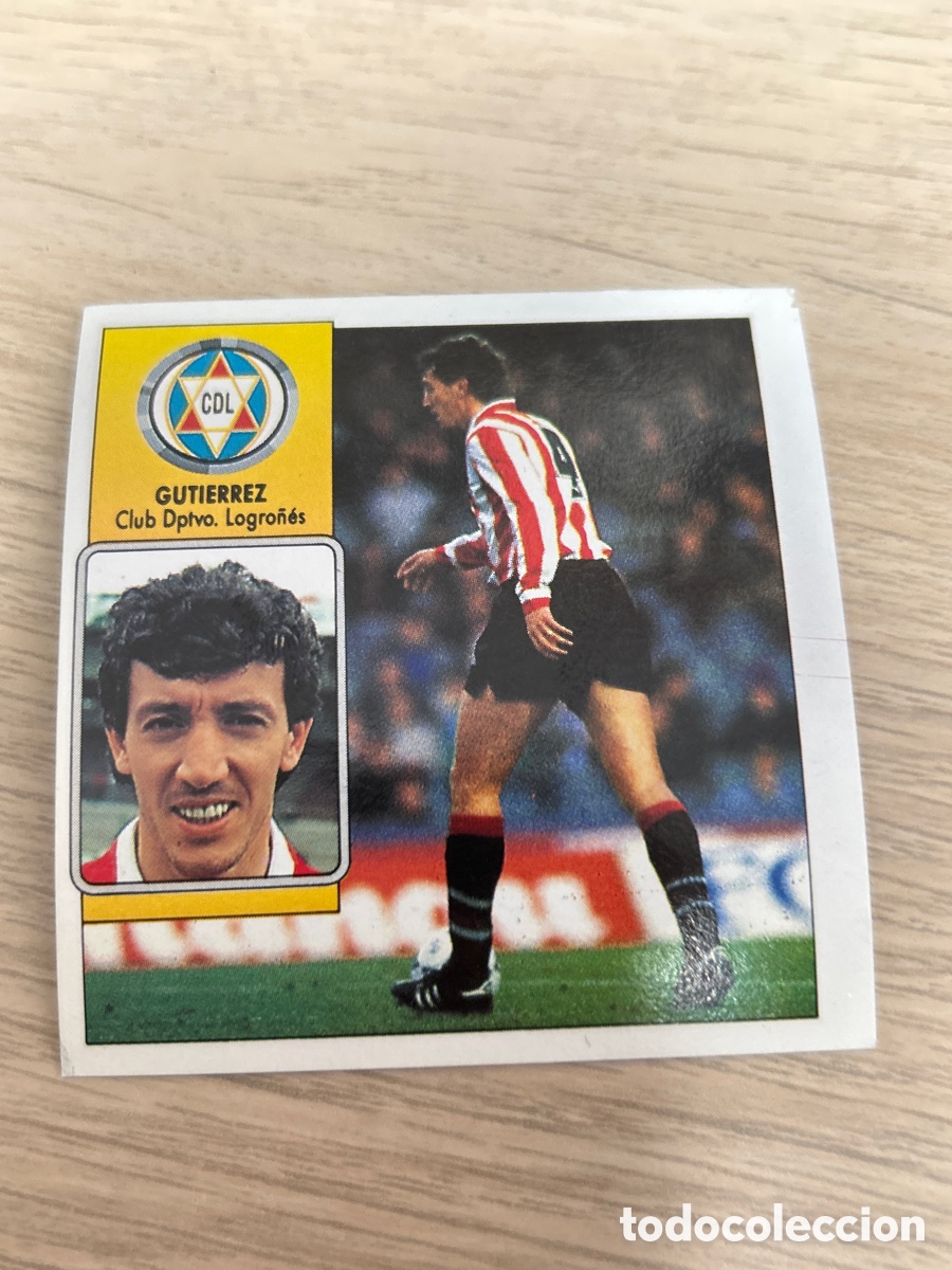Fu&szlig;ball-Sticker: GUTIERREZ LOGRO&Ntilde;ES LIGA ESTE 1992 1993 92 93 NUNCA PEGADO SIN PEGAR
