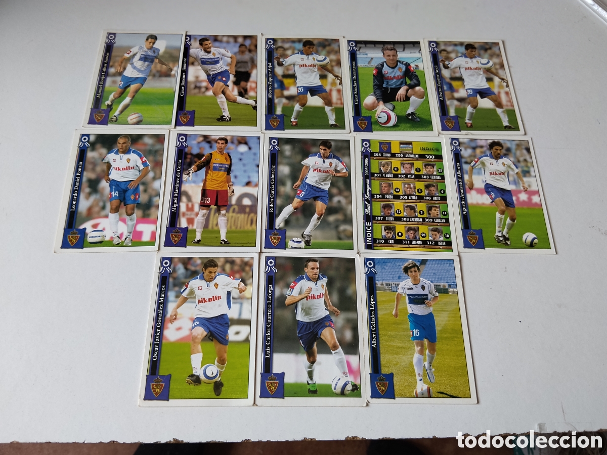 Cromos de f&uacute;tbol: 13 Cromos del Real Zaragoza 2005/2006