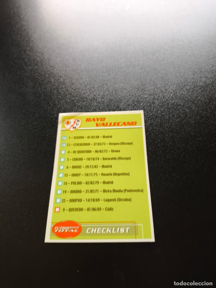 Cromos de f&uacute;tbol: INDICE CHECKLIST RAYO VALLECANO FUTBOL MATCH TOTAL LIGA 2002 2003 02 03 NO PANINI ESTE ADRENALYN
