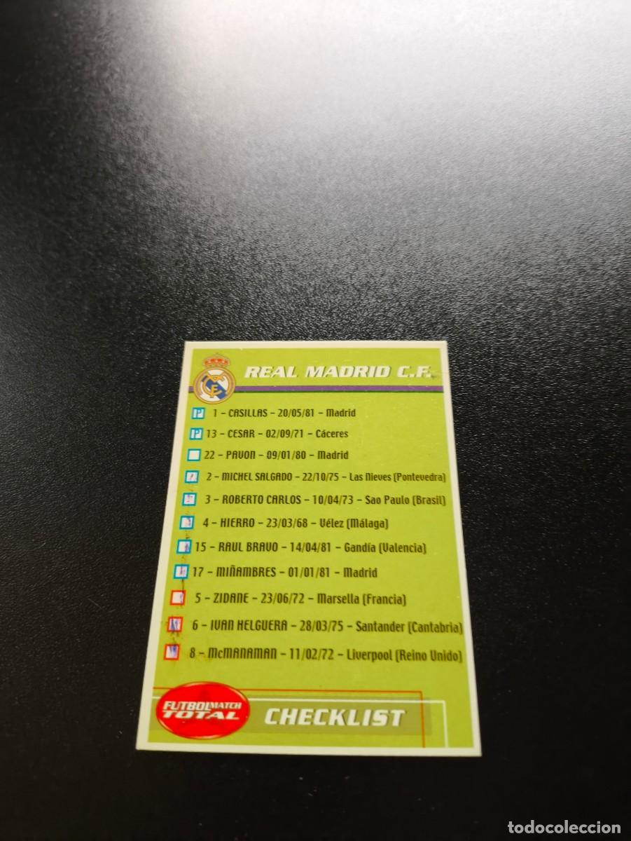 Cartes &agrave; collectionner de Football: CHECKLIST INDICE REAL MADRID FUTBOL MATCH TOTAL LIGA 2002 2003 02 03 NO PANINI ESTE ADRENALYN