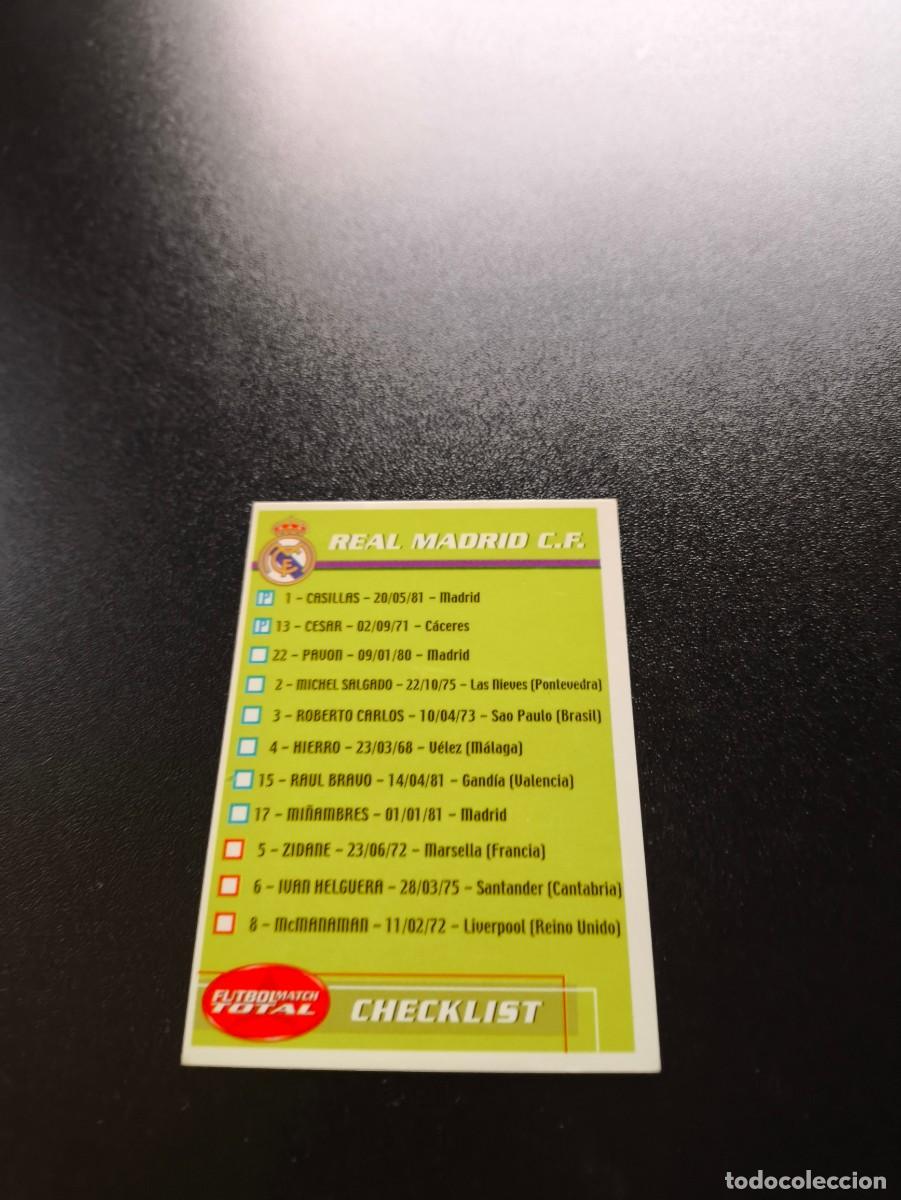 Cartes &agrave; collectionner de Football: CHECKLIST INDICE REAL MADRID FUTBOL MATCH TOTAL LIGA 2002 2003 02 03 NO PANINI ESTE ADRENALYN