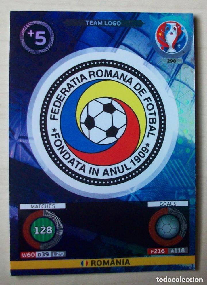 Cromos de f&uacute;tbol: 298 ESCUDO RUMANIA FICHAS ALBUM ADRENALYN XL EUROCOPA FRANCIA 2016