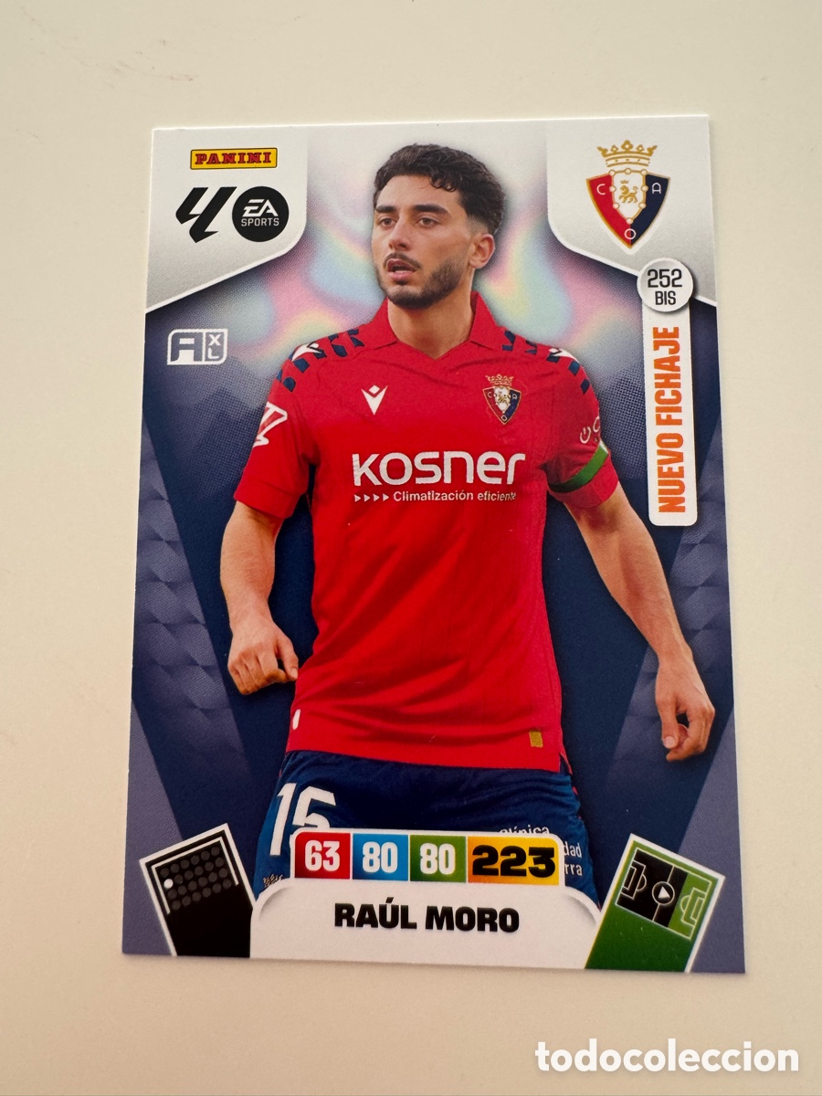 Cromos de f&uacute;tbol: PANINI ADRENALYN XL LIGA 2025-2026 25-26 &ndash; Ra&uacute;l Moro CA Osasuna N&ordm; 252 BIS