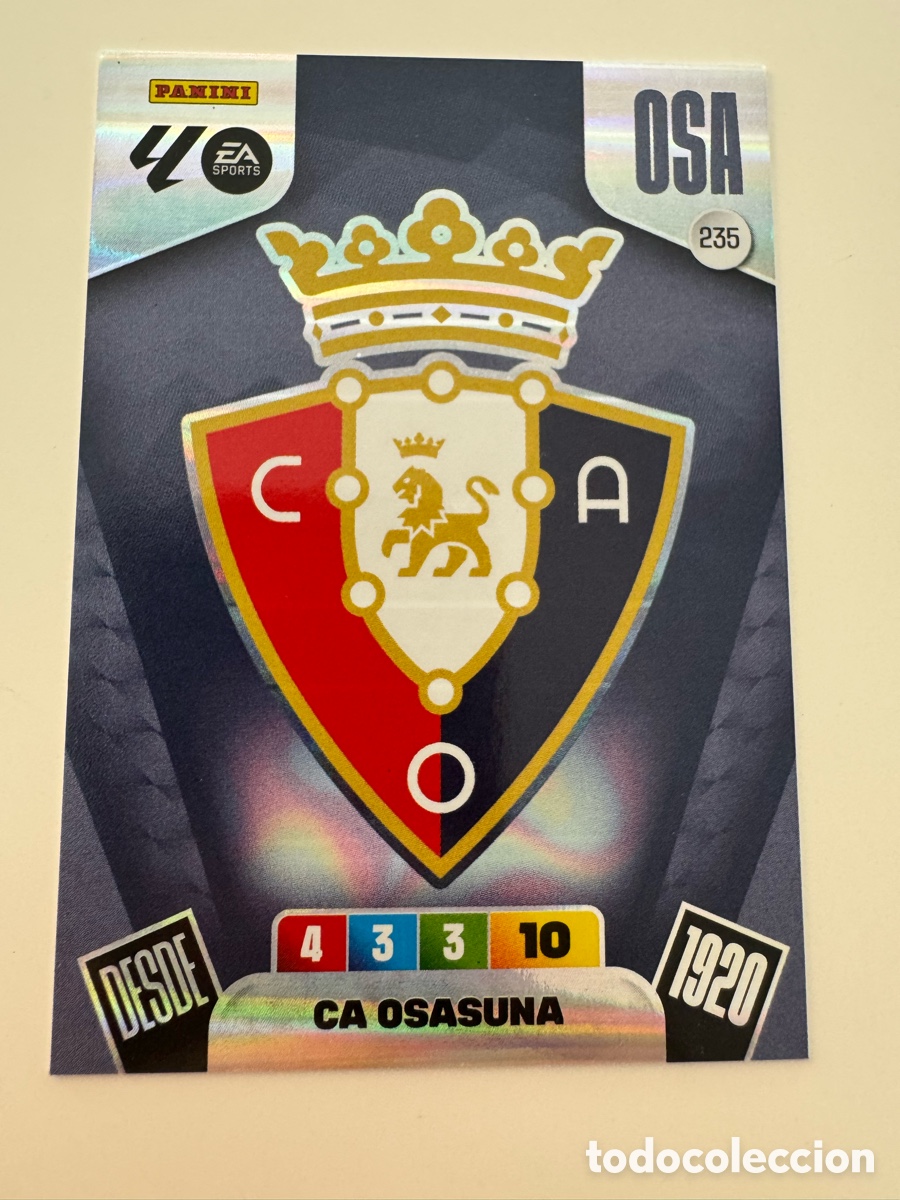 Cromos de f&uacute;tbol: PANINI ADRENALYN XL LIGA 2025-2026 25-26 &ndash; ESCUDO &ndash; CA Osasuna N&ordm; 235