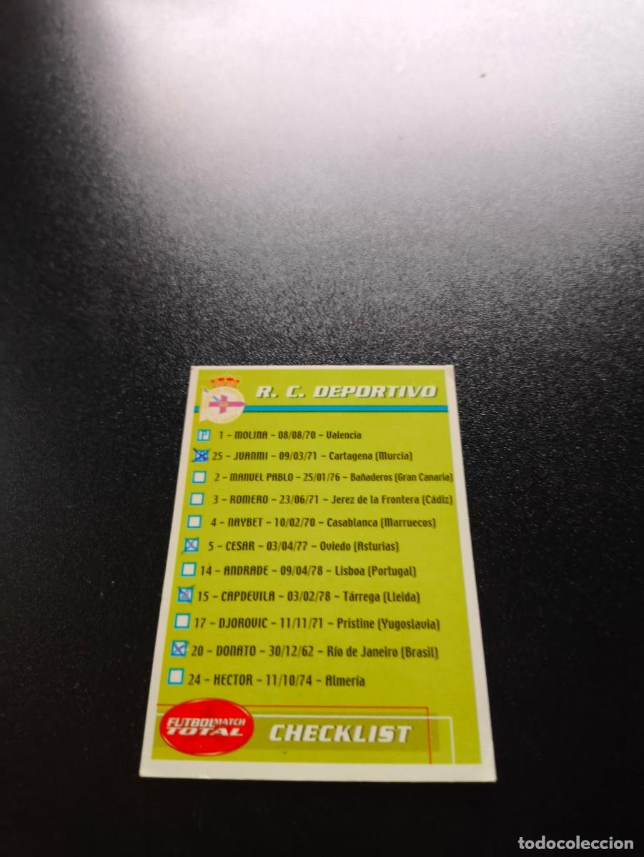 Cromos de f&uacute;tbol: INDICE CHECKLIST DEPORTIVO CORU&Ntilde;A FUTBOL MATCH TOTAL LIGA 2002 2003 02 03 NO PANINI ESTE ADRENALYN