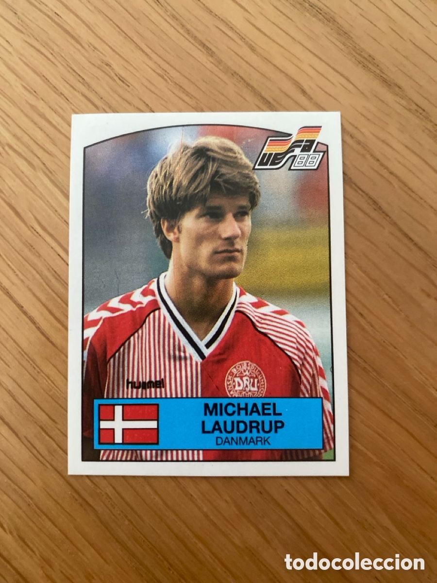 Cromos de f&uacute;tbol: Cromo panini euro 88 Alemania n&uacute;mero 123 Laudrup - Sticker album eurocup 1988 Germany