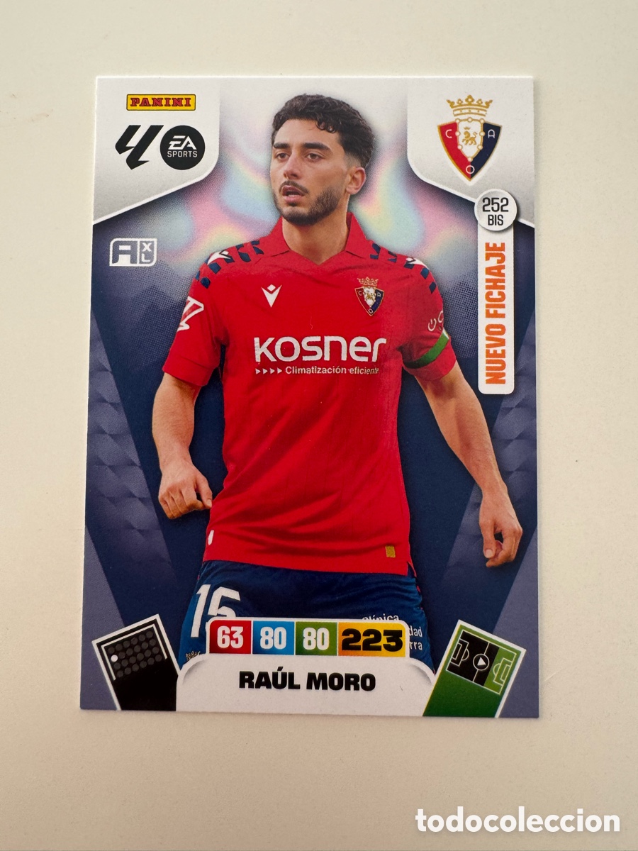 Cromos de f&uacute;tbol: PANINI ADRENALYN XL LIGA 2025-2026 25-26 &ndash; Ra&uacute;l Moro CA Osasuna N&ordm; 252 BIS