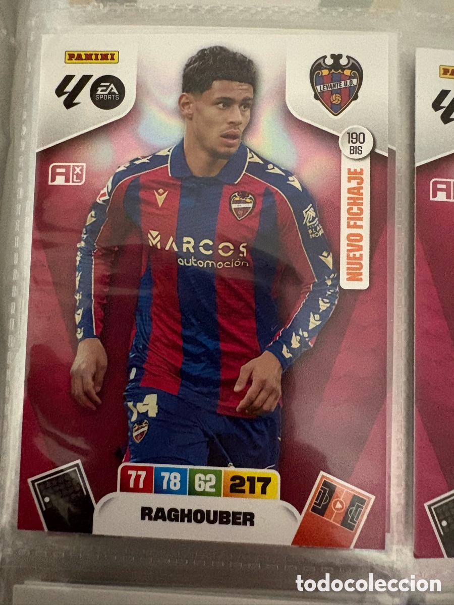 Cromos de f&uacute;tbol: Adrenalyn XL 2025 2026 25 26 Card RAGHOUBER N&deg;190 BIS NUEVO FICHAJE LEVANTE nuevo
